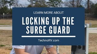TechnoRV Surge Guard Learning Series: Locking up the Surge Guard 34950 and 34930 to the RV Pedestal