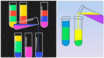 Water Color Sort Puzzle Gameplay 5, Android Games ios Walkthrough Simulator Think Brain