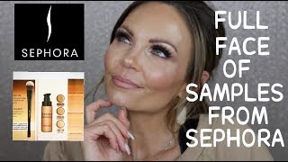 FULL FACE OF SAMPLES FROM SEPHORA | FULL MAKEUP LOOK