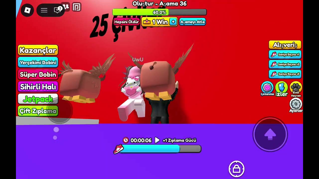 Roblox bölüm 3 zıplama oyunu oynuyorum 