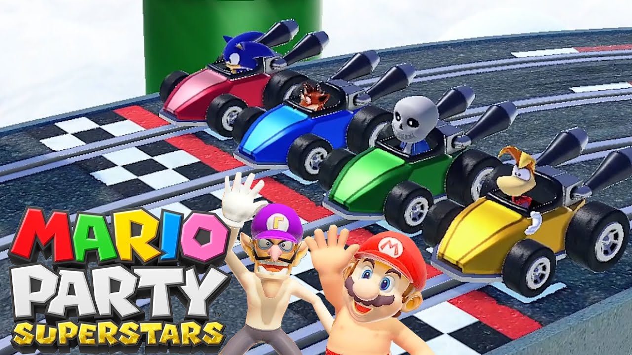 Mario Party Superstars Funny Minigames (Master com) Sonic Vs Crash Vs Sans Vs Rayman