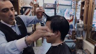 Your favorite Scissor Cut & Buzzer on sides with some talking! Sounds of a classic Barber Shop