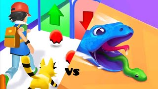 Pikachu Run VS Snake Crash Run All Levels Gameplay Android,ios  BEST GAME FOR 2023 screenshot 1