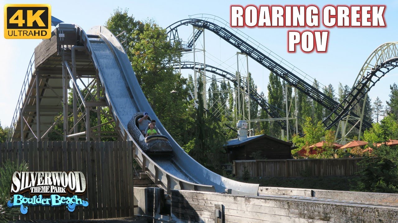 Roaring Creek Log Flume POV (4K 60FPS), Silverwood Arrow Dynamics Log Flume | Non-Copyright
