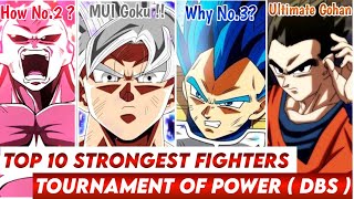 Top 10 Strongest Fighters In Tournament Of Power Dragon Ball Super Hindi Afs