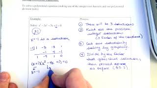 Algebra Two (CP 2) - Section 5.8 (The Integer Root Theorem)