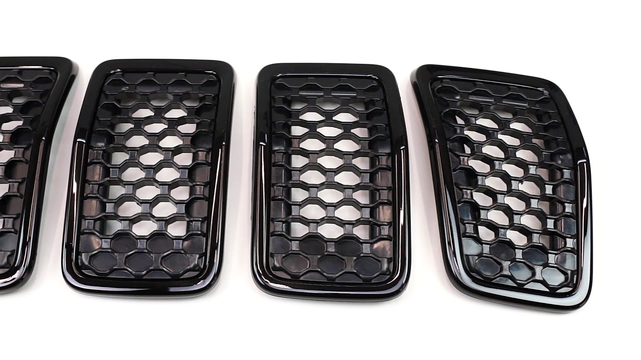FRONT BLACK GRILLE INSERTS JEEP CHEROKEE KL 2019+ / CZARNE WKŁADKI GRILLA JEEP CHEROKEE KL 2019+
