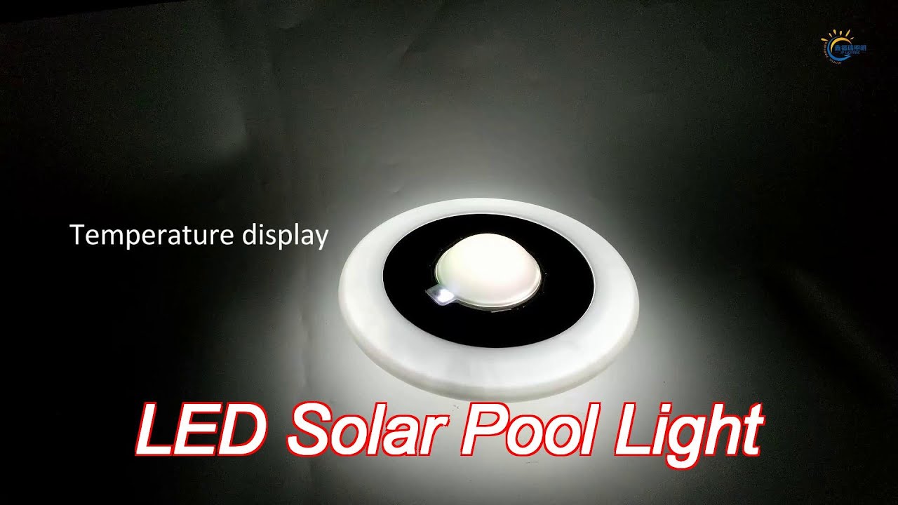 ip68 waterproof remote chargeable temperature display rgb solar floating pool lights for swimming po