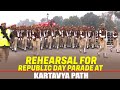 Rehearsal for the 2026 Republic Day parade underway at Kartavya Path in Delhi