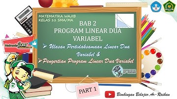 Pertemuan 1 Kelas 11 Bab 2 :  Program Linear Dua Variabel (PJJ Matematika Wajib SMA/MA)