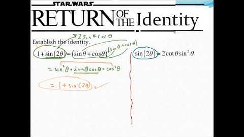 Establishing trig identities using double-angle formulas