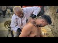 Asmr 2 Hour painkiller SHOULDER & BACK massage with FIRE 🔥 Therapy by Indian barber Narsa baba ||