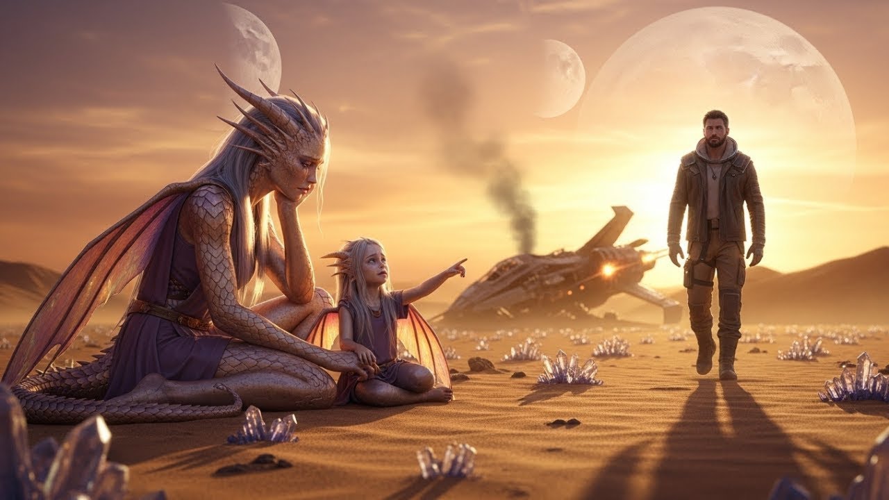 „Weine nicht, Mama. Vielleicht hilft uns dieser Mensch“, sagte das kleine Drachenmädchen und........