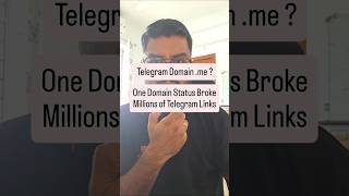 One Domain Status Broke Millions of Telegram Links #telegram One Domain Status Broke Millions of Telegram Links #telegram