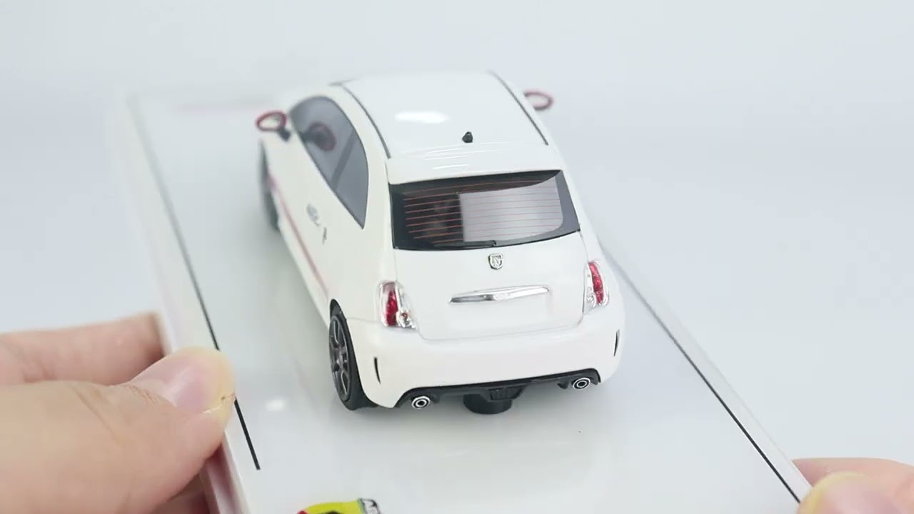 TSM Model 1/43 Abarth 595 Gara White (TSM430616) Resin Car Model available now