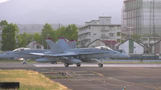 橫田基地 F/A-18戦闘機 レッドデビルズ2機 ローカル訓練からの厚木基地