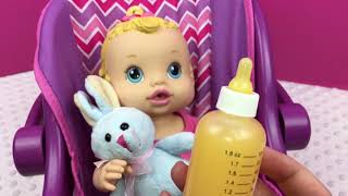 Feeding my Baby Alive Sip N Slurp Doll Drinks Orange Doll Juice in New Pet Bottle