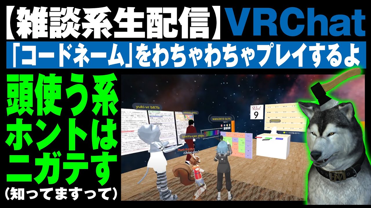 【vrchat】vrの世界で「コードネーム」をわちゃわちゃプレイするよ Youtube 