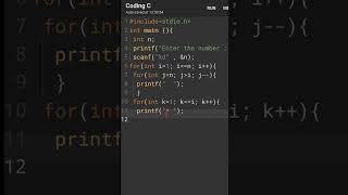 C programm to print pyramid star pattern#coding #viral#trending#cprogramming #education #ai #shorts