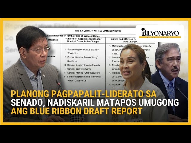 Planong pagpapalit-liderato sa Senado, nadiskaril matapos umugong ang Blue Ribbon draft report