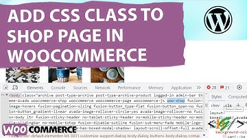 How to Add CSS Class to WooCommerce Shop Page only in WordPress