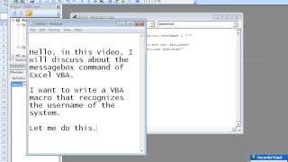 Excel VBA example 3: messagebox command