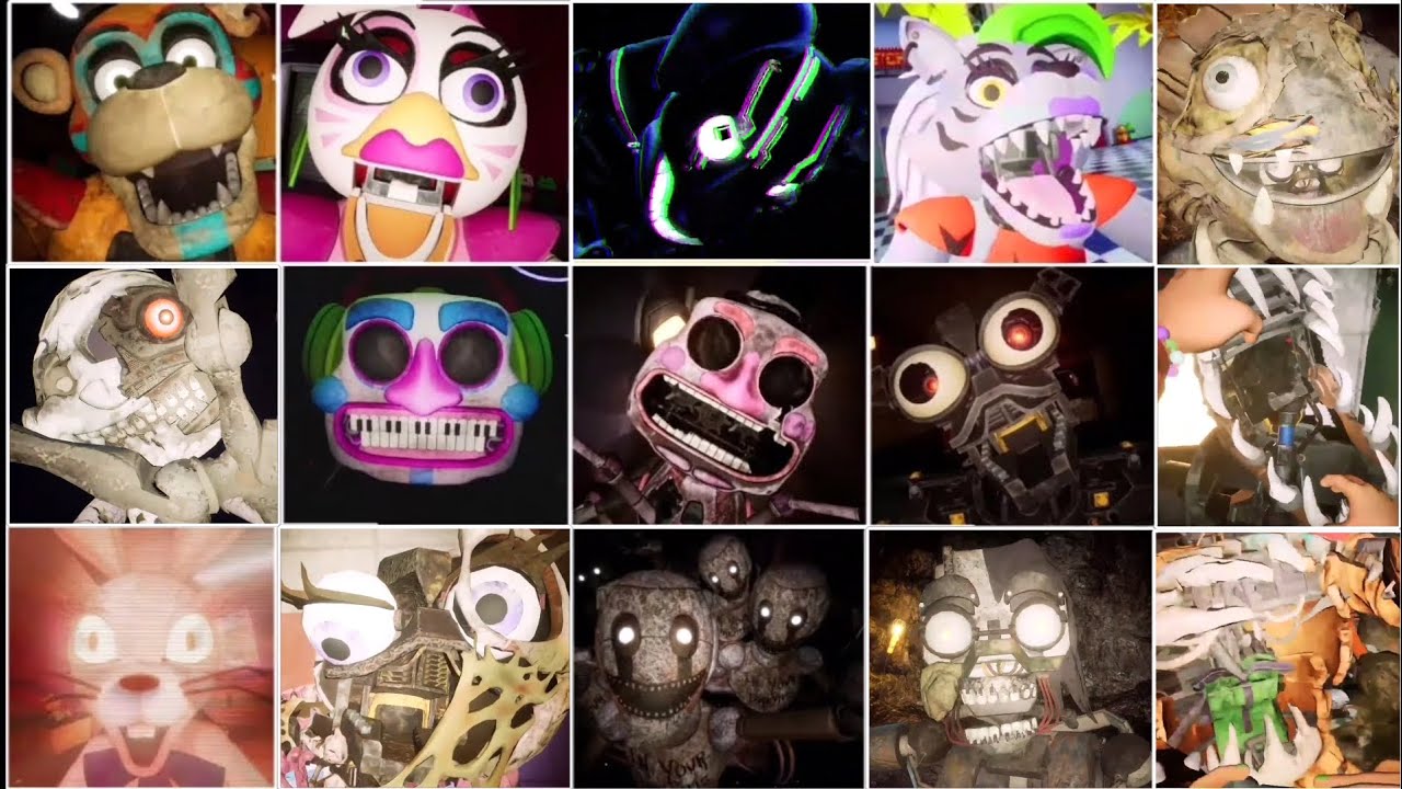 FNaF Security Breach + RUIN Все скримеры (без задержки)