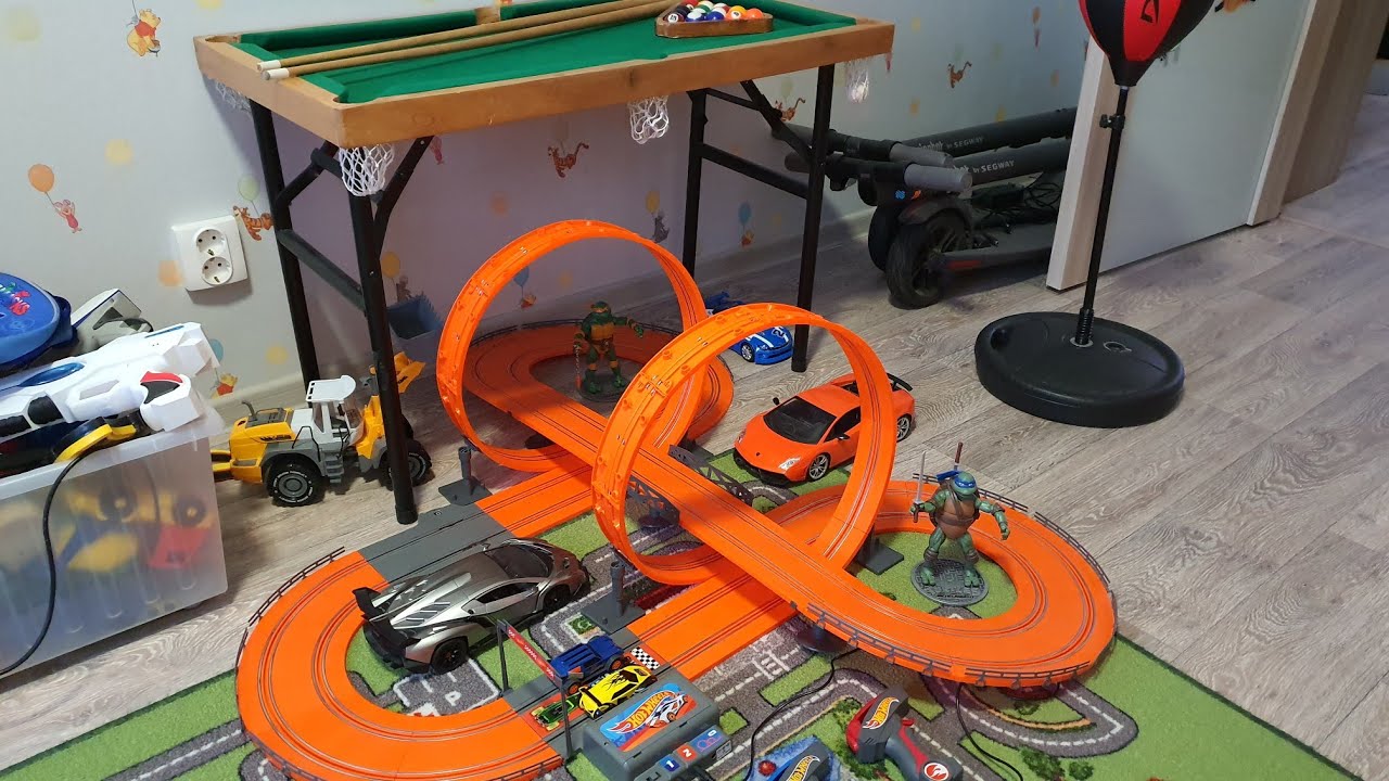 Тестдрайв Hot Wheels Slot car track set 683см YouTube