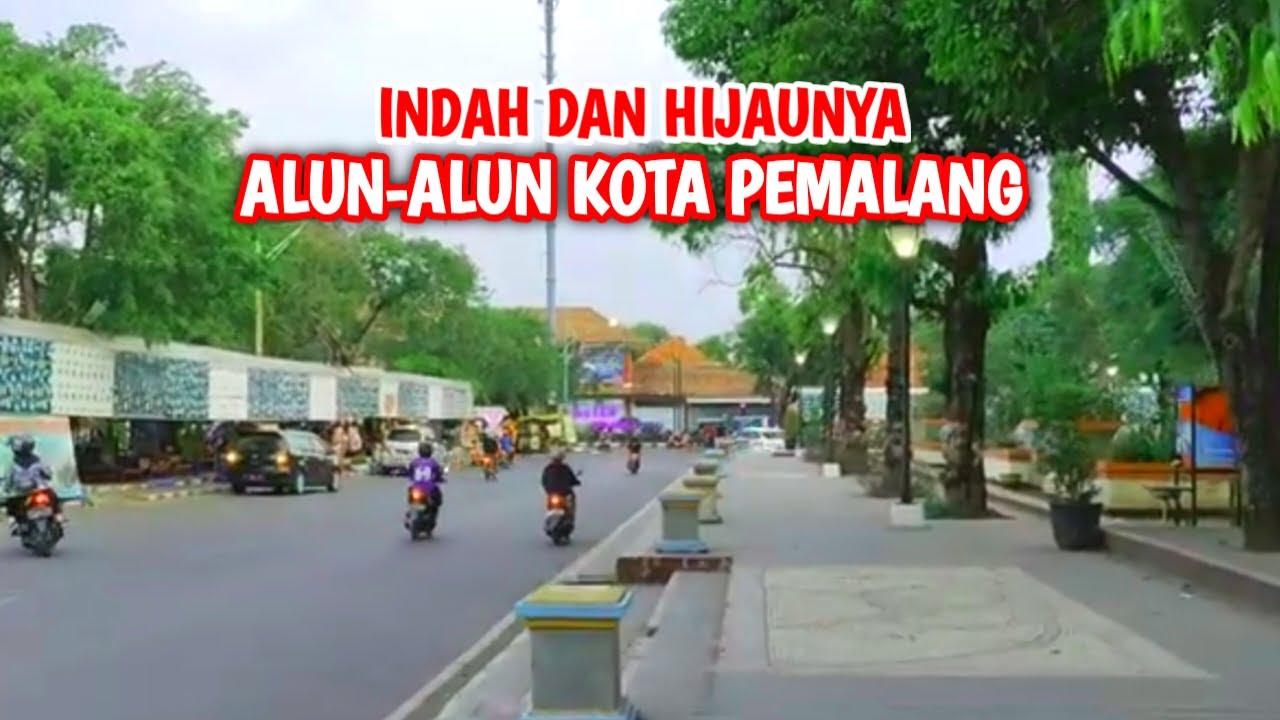 Indahnya Jalan Alun-Alun kota Pemalang Jawa tengah sore hari