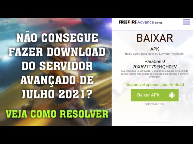 NÃO CONSEGUE BAIXAR O SERVIDOR AVANÇADO DO FREE FIRE? VEJA COMO RESOLVER SERVIDOR  AVANÇADO DE JULHO 