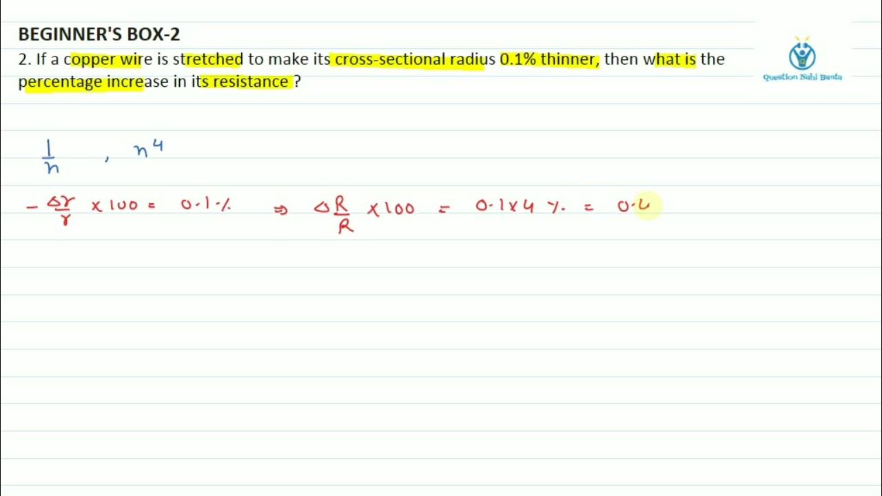 If a copper wire is stretched to make its crosssectional radius 0.1