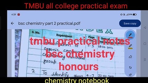 tmbu part 2 bsc chemistry practical copy for all colleges #tmbu #practicalcopy #tnbcollege
