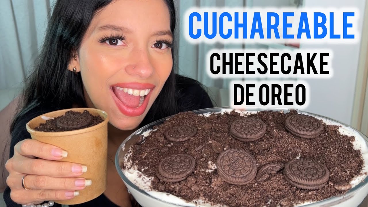 Haciendo CUCHAREABLE CHEESCAKE DE OREO // postre viral // YAMILKA ASMR ✨