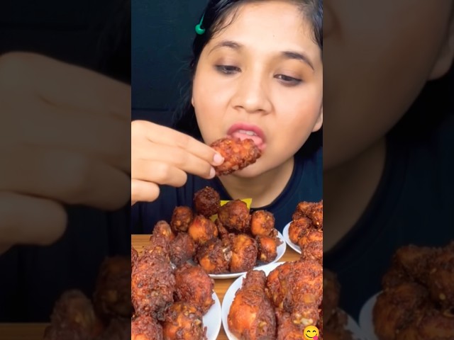 Mukbang ASMR Spicy chicken lollipop eating challenge #mukbang #asmr #chicken yummy 😋🤤