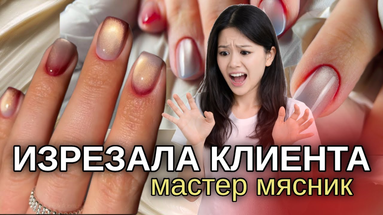 Я порезала кутикулу?! 😳 Корейский дизайн, который выглядит как кровь