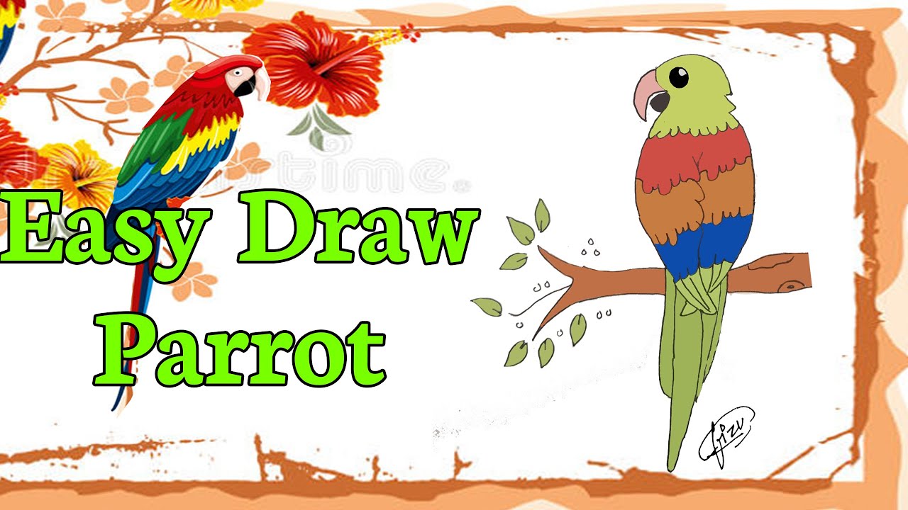 how to draw a parrot easy easy parrot banane ka tarika easy parrot