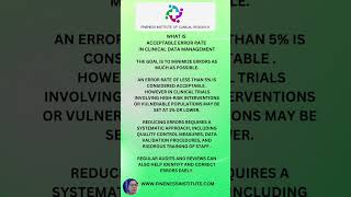 Acceptable error rate in clinical data management