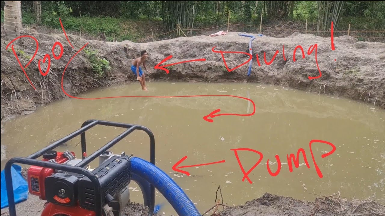 Draining the jungle pool at El Oma Lufo