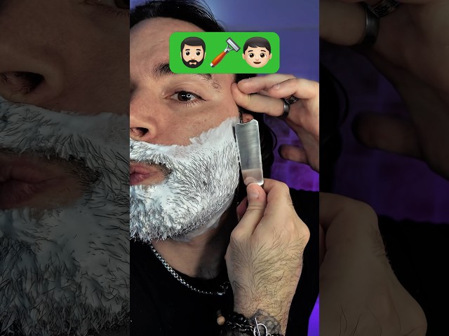 ASMR 💆🏻‍♂️ Satisfying Straight Razor Shave 1 Month Beard Off 🧔🏻‍♂️❌ #asmr #lostregonedellabarba