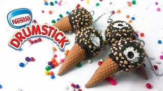 DIY NESTLE DRUMSTICK ICE CREAM Earrings Polymer Clay Tutorial