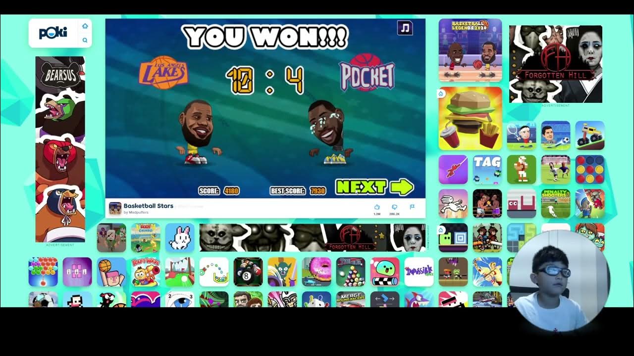 Aadit plays 'Basketball Stars' on YouTube