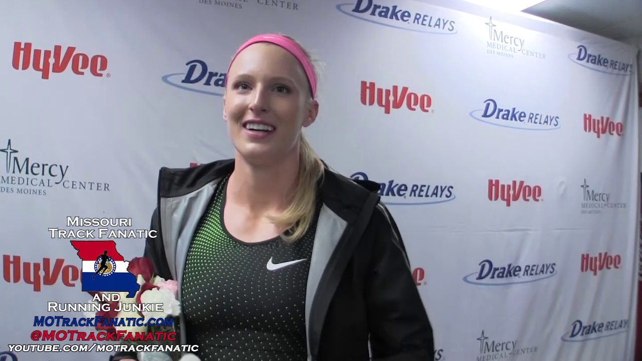 fanatical skin and ink Sandi Morris on 2018 Drake Relays Pro PV 1st&MR 16-0/4.88m-talks World Indoor title & Jeff Hartwig