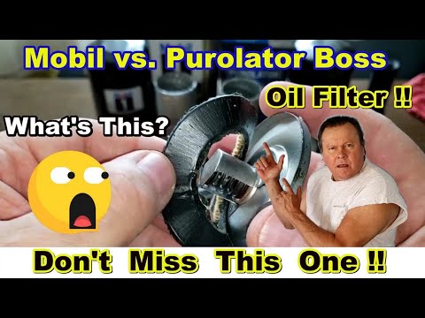 Mobil M1-209A Oil Filter vs. Purolator Boss PBL20195 Oil Filter Cut Open Comparison
