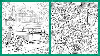Color by Number Vintage Car & Tropical Fruits Zen Color Paint by Number #coloringbook screenshot 1