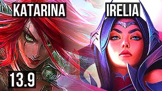 KATARINA vs IRELIA (MID) | 12/0/0, 1.8M mastery, Legendary, 1100  games | KR Master | 13.9