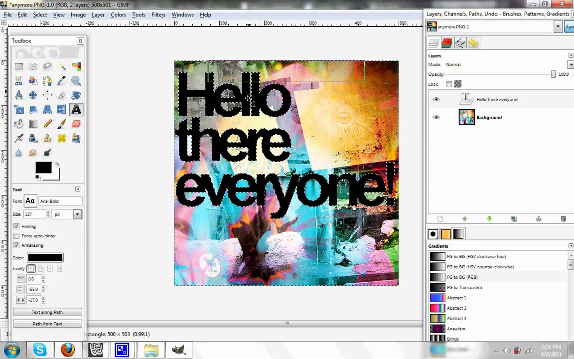 Gimp word graphic tutorial