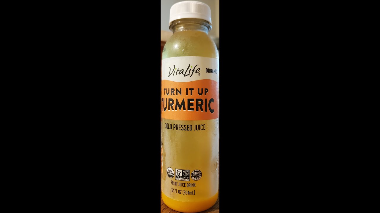 VitaLife Organic Turn It Up Turmeric Cold Pressed Juice Review YouTube