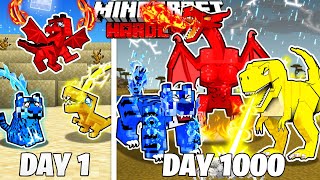 I Survived 1000 Days As ELEMENTAL MONSTERS in HARDCORE Minecraft! (Full Story)