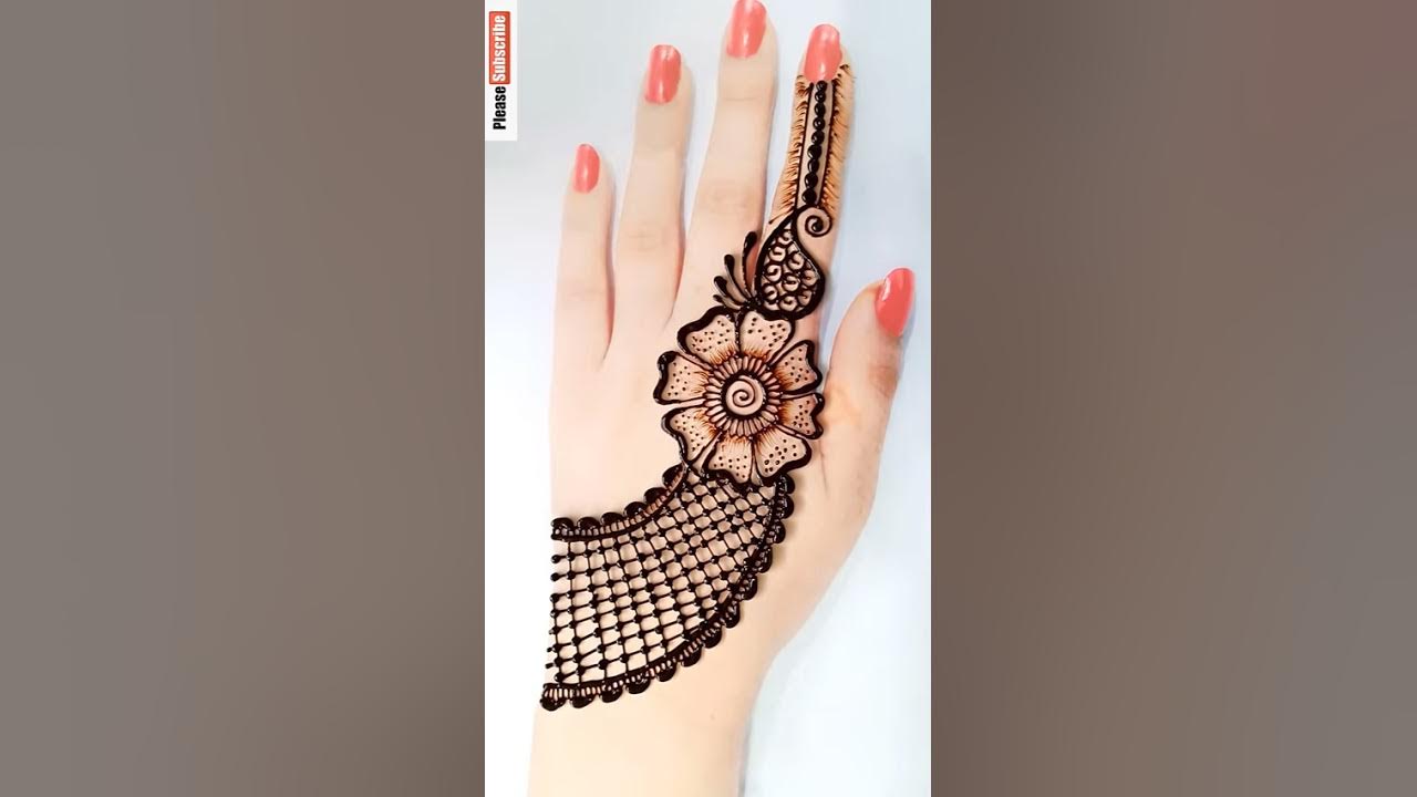 Back hand mehndi design for navratri\Karwa chauth || #short - YouTube