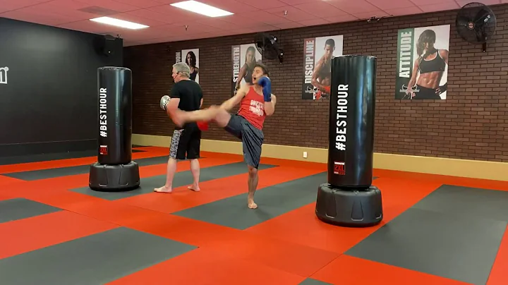 Heavy Bag 30 Minute, 7 Round (HIIT) Kickboxing class, includes a warm-up and active stretching.